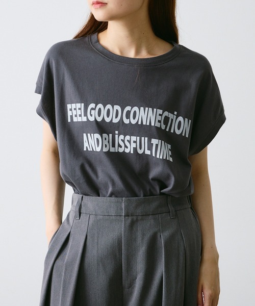 FEEL GOOD CONNECTION AND BLISSFUL TIME(フィールグッドコネクションアンドブリスフルタイム)の「【F&B】オーガンニックコットンフレンチスリーブT(Tシャツ/カットソー・レディース・オフホワイト/チャコールグレー・FREE)」の19枚目の写真