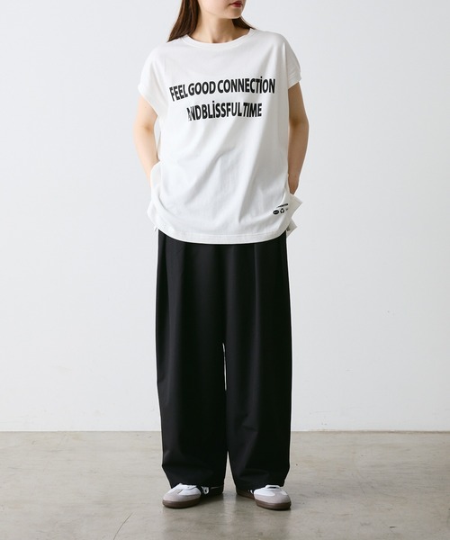 FEEL GOOD CONNECTION AND BLISSFUL TIME(フィールグッドコネクションアンドブリスフルタイム)の「【F&B】オーガンニックコットンフレンチスリーブT(Tシャツ/カットソー・レディース・オフホワイト/チャコールグレー・FREE)」の16枚目の写真
