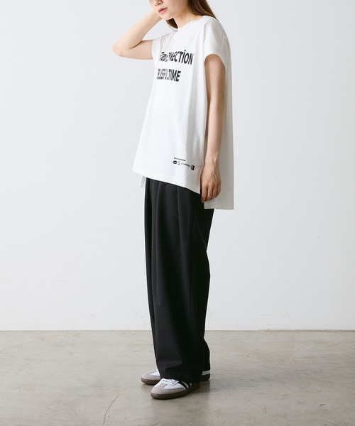 FEEL GOOD CONNECTION AND BLISSFUL TIME(フィールグッドコネクションアンドブリスフルタイム)の「【F&B】オーガンニックコットンフレンチスリーブT(Tシャツ/カットソー・レディース・オフホワイト/チャコールグレー・FREE)」の17枚目の写真
