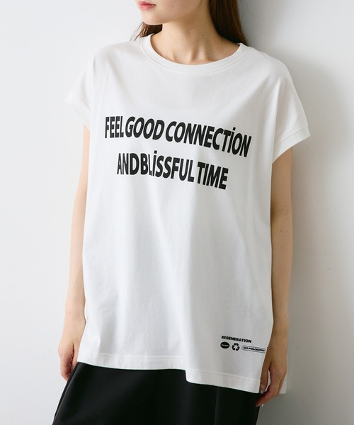 FEEL GOOD CONNECTION AND BLISSFUL TIME(フィールグッドコネクションアンドブリスフルタイム)の「【F&B】オーガンニックコットンフレンチスリーブT(Tシャツ/カットソー・レディース・オフホワイト/チャコールグレー・FREE)」の15枚目の写真