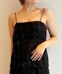 sara mallika | TULLE SEQUINS CAMI TOP(キャミソール)