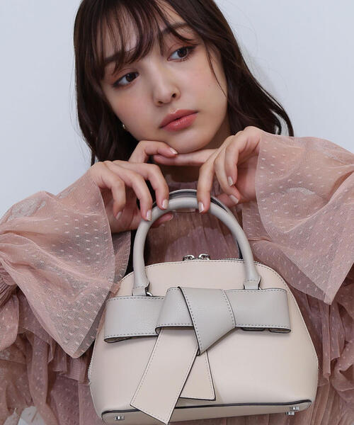 NATURAL BEAUTY BASIC(ナチュラルビューティーベーシック)の「◇ボウリボンミニボストン(ボストンバッグ・レディース・ベージュ/オフホワイト/ブラック・フリ-)」の20枚目の写真