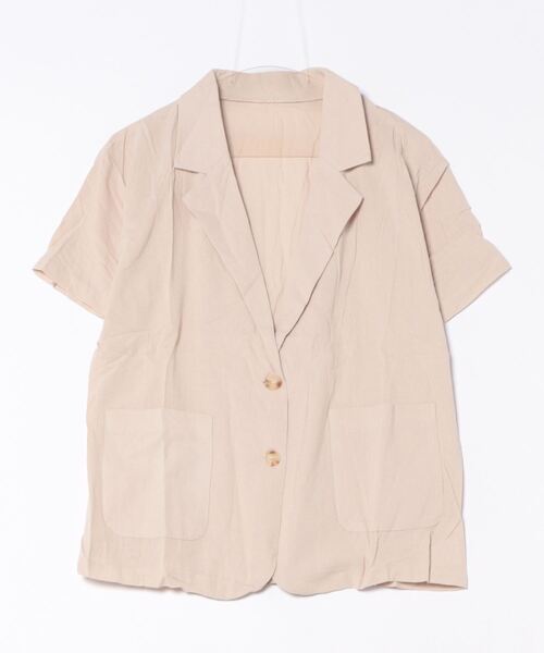 ベージュ 半袖 テーラードジャケット FREE BARRETTA（バレッタ）の「半袖サマージャケット（テーラードジャケット