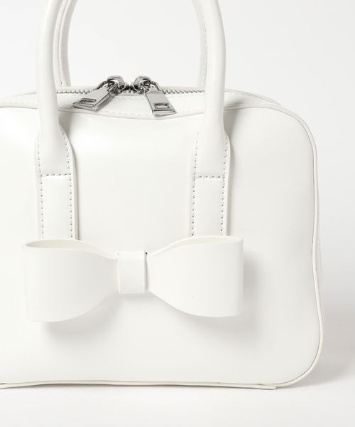 LOWRYS FARM（ローリーズファーム）の「リボンボストンＢＡＧ　135877（ボストンバッグ・レディース・ブラック/オフホワイト・FREE）」の11枚目の写真