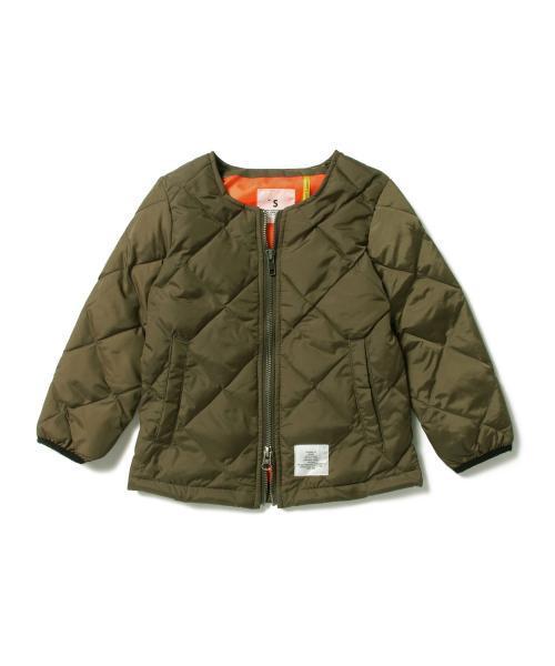 こども ビームス（コドモビームス）の「Smoothy / ノーカラー キルトジャケット (90～130cm)（ブルゾン・キッズ・ブラック/オリーブ/ネイビー・S(90cm～）/L(130cm～)/M(110cm～)）」の6枚目の写真