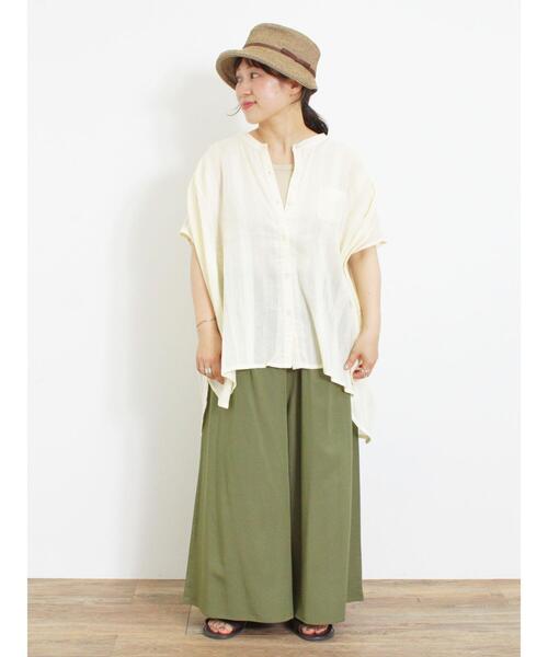 Samansa Mos2（サマンサ モスモス）の「インド楊柳花柄ジャカードチュニック（シャツ/ブラウス・レディース・ブラック/パープル/キナリ/グリーン・F）」の16枚目の写真