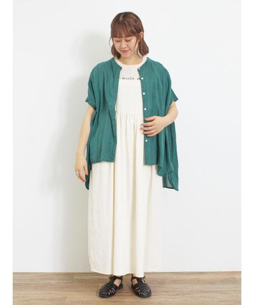 Samansa Mos2（サマンサ モスモス）の「インド楊柳花柄ジャカードチュニック（シャツ/ブラウス・レディース・ブラック/パープル/キナリ/グリーン・F）」の22枚目の写真