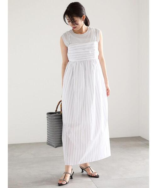 *TOTEME* ストライプリブワンピース セール】ストライプベアワンピース（ワンピース）｜Te chichi