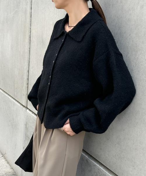 select MOCA(セレクトモカ)の「ボタンアップポロカーディガン(カーディガン/ボレロ・レディース・ブラック/グレー/ベージュ/アイボリー/ブラウン・FREE)」の21枚目の写真