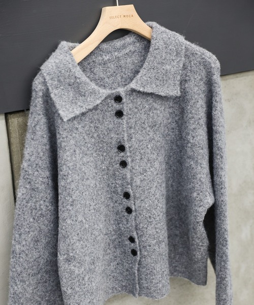 select MOCA(セレクトモカ)の「ボタンアップポロカーディガン(カーディガン/ボレロ・レディース・ブラック/グレー/ベージュ/アイボリー/ブラウン・FREE)」の6枚目の写真