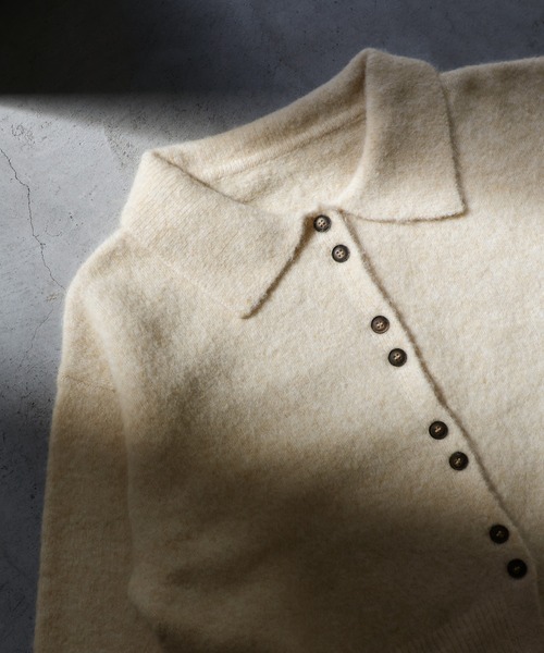 select MOCA(セレクトモカ)の「ボタンアップポロカーディガン(カーディガン/ボレロ・レディース・ブラック/グレー/ベージュ/アイボリー/ブラウン・FREE)」の12枚目の写真