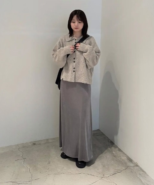 select MOCA(セレクトモカ)の「ボタンアップポロカーディガン(カーディガン/ボレロ・レディース・ブラック/グレー/ベージュ/アイボリー/ブラウン・FREE)」の15枚目の写真