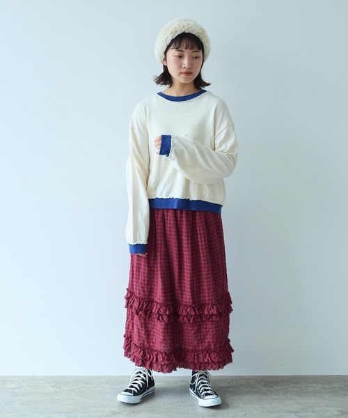 bulle de savon(ビュルデサボン)の「ZIGZAGニット プルオーバー(Tシャツ/カットソー・レディース・アイボリー/ネイビー・FREE)」の13枚目の写真