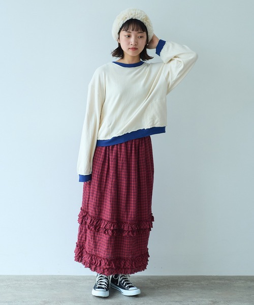 bulle de savon(ビュルデサボン)の「ZIGZAGニット プルオーバー(Tシャツ/カットソー・レディース・アイボリー/ネイビー・FREE)」の14枚目の写真