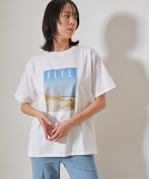 【セール】【ELLE×NERGY】UV Collaboration T-shirts（Tシャツ/カットソー）｜ELLE（エル）