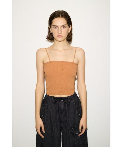 THROW by SLY（スローバイスライ）の「THROW 2WAY KNIT BANDEAU 2ウェイ ニット ブラジャー（キャミソール・レディース・オレンジ/ダークグレー・FREE）」の4枚目の写真