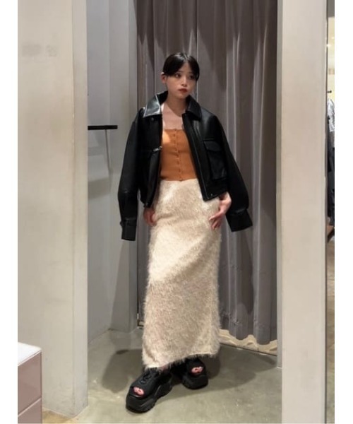 THROW by SLY（スローバイスライ）の「THROW 2WAY KNIT BANDEAU 2ウェイ ニット ブラジャー（キャミソール・レディース・オレンジ/ダークグレー・FREE）」の18枚目の写真