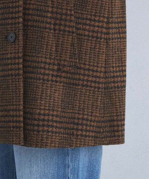 green label relaxing(グリーンレーベルリラクシング)の「ボンディング チェック コート(ピーコート・レディース・ブラック/ブラウン・36/38)」の16枚目の写真