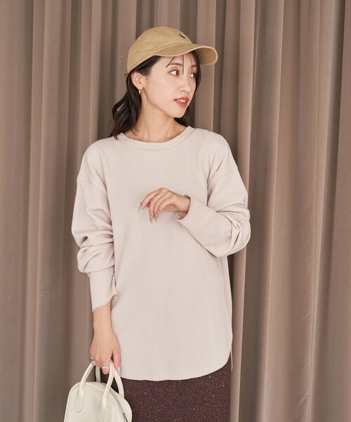 tシャツ waffle crew neck pullover(ワッフルクルーネックプルオーバー) レディース セール】限定展開 ワッフル クルーネック チュニック プル
