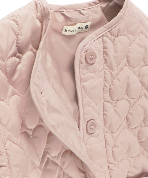 BRANSHES（ブランシェス）の「ハートキルティングジャケット（ブルゾン・キッズ・ブラック/ピンク・140cm/150cm/90cm/100cm/110cm/120cm/130cm）」の8枚目の写真