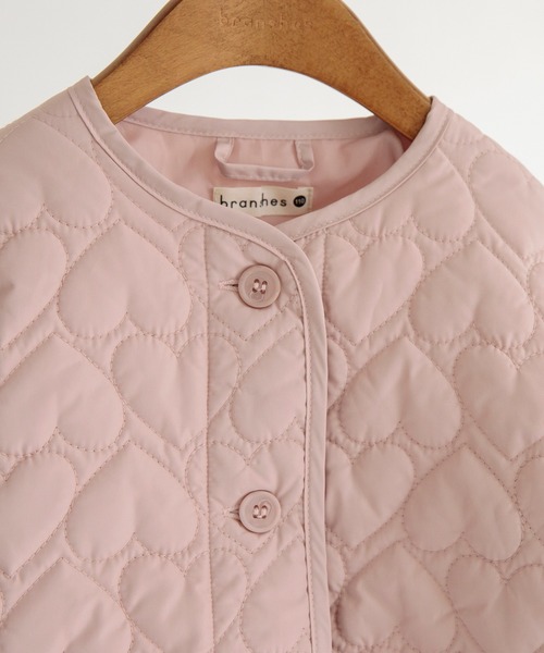 BRANSHES（ブランシェス）の「ハートキルティングジャケット（ブルゾン・キッズ・ブラック/ピンク・140cm/150cm/90cm/100cm/110cm/120cm/130cm）」の9枚目の写真