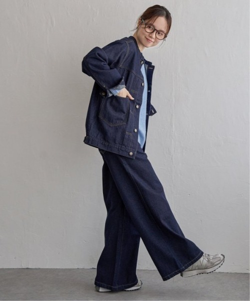 LBC（エルビーシー）の「【選べるセットアップ】LBC ワイドストレートデニムパンツ（デニムパンツ・レディース・ネイビー/ブラック/マスタード・L/M）」の6枚目の写真