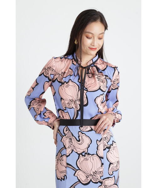 ◇アブストラクトリーフプリントブラウス（シャツ/ブラウス