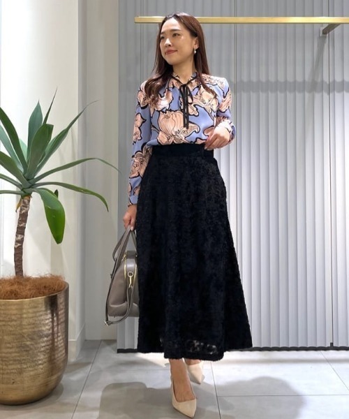 ピンキーアンドダイアン ◆アブストラクトリーフプリントブラウス ◇アブストラクトリーフプリントブラウス（シャツ/ブラウス