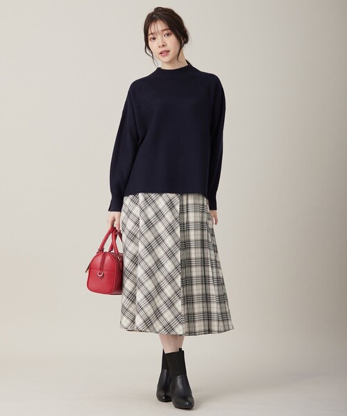 ANY SIS(エニィスィス)の「【洗える】サイドプリーツチェックフレア スカート(スカート・レディース・アイボリー系3/ダークブラウン系3・1/2/3)」の9枚目の写真