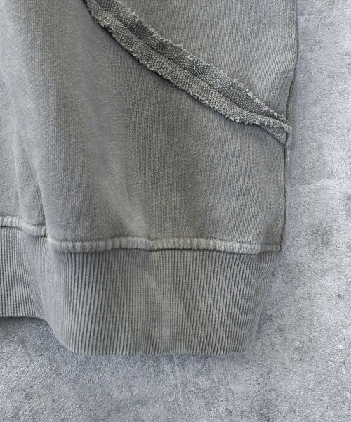 Ritzy(リッツィー)の「sulfur dyeing cut off switching hard wash sweat shirt/硫化染め カットオフ 切り替えスウェットシャツ レディース メンズ(スウェット・メンズ・ベージュ/ブラック/チャコールグレー・L/XL/M)」の10枚目の写真