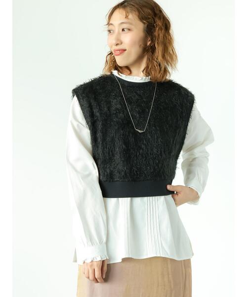 Lugnoncure(ルノンキュール)の「フリンジカットベスト(その他トップス・レディース・ブルー/オフホワイト/ブラック・F)」の7枚目の写真