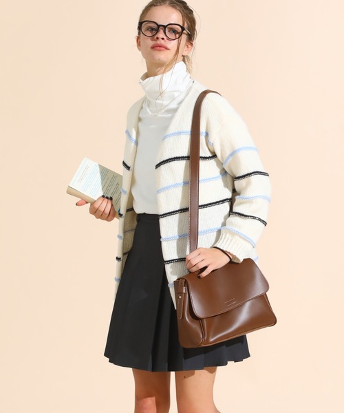 sara&cake(サラアンドケイク)の「カラーボーダールーズニットカーデ(カーディガン/ボレロ・レディース・ピンク/ブルー・FREE)」の7枚目の写真