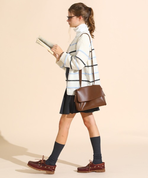 sara&cake(サラアンドケイク)の「カラーボーダールーズニットカーデ(カーディガン/ボレロ・レディース・ピンク/ブルー・FREE)」の5枚目の写真