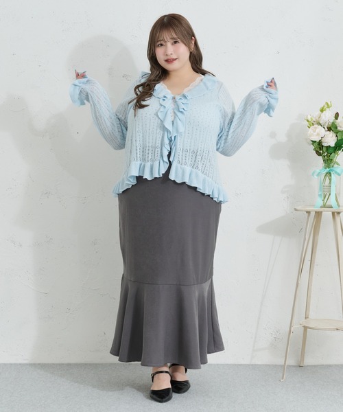 ROJITA レースアップロングマーメイドスカート グレー クチュールバイロジータ couture BY ROJITA レースラインスウェット