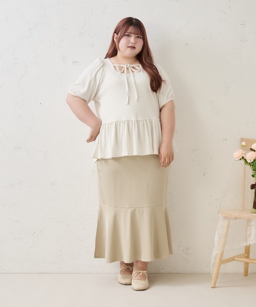 Louiosy(ルオシー)の「【Louiosy】【大きいサイズ】レースアップマーメイドスカート(スカート・レディース・アッシュグレー/ブラック/ブラウン系その他/ライトベージュ/グレー/ブルー系その他/ダークブラウン・LL/3L/4L/L/XL/X-LARGE/LARGE)」の6枚目の写真