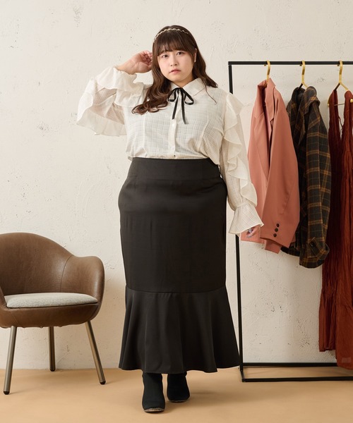 大きいサイズ】レースアップマーメイドスカート（スカート）｜Louiosy  