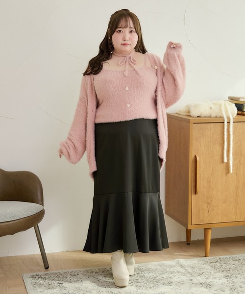 大きいサイズ】レースアップマーメイドスカート（スカート）｜Louiosy