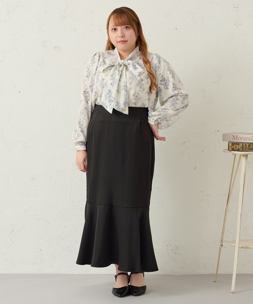 Louiosy(ルオシー)の「【Louiosy】【大きいサイズ】レースアップマーメイドスカート(スカート・レディース・アッシュグレー/ブラック/ブラウン系その他/ライトベージュ/グレー/ブルー系その他/ダークブラウン・LL/3L/4L/L/XL/X-LARGE/LARGE)」の8枚目の写真