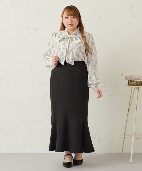 Louiosy(ルオシー)の「【Louiosy】【大きいサイズ】レースアップマーメイドスカート(スカート・レディース・アッシュグレー/ブラック/ブラウン系その他/ライトベージュ/グレー/ブルー系その他/ダークブラウン・LL/3L/4L/L/XL/X-LARGE/LARGE)」の13枚目の写真