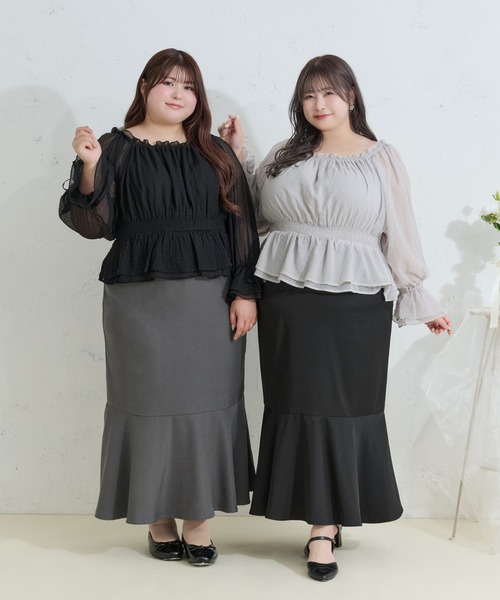 Louiosy(ルオシー)の「【Louiosy】【大きいサイズ】レースアップマーメイドスカート(スカート・レディース・アッシュグレー/ブラック/ブラウン系その他/ライトベージュ/グレー/ブルー系その他/ダークブラウン・LL/3L/4L/L/XL/X-LARGE/LARGE)」の20枚目の写真
