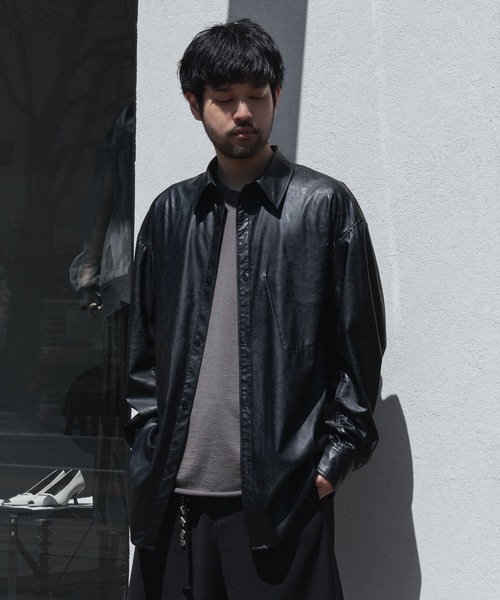 シンセティックレザー L/Sシャツ / SYNTHETIC LEATHER L/S SHIRT  