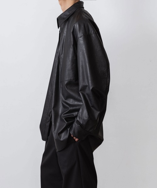 VEIN （ヴェイン）の「シンセティックレザー L/Sシャツ / SYNTHETIC LEATHER L/S SHIRT（シャツ/ブラウス・メンズ・ブラック/ブラウン・1/3/2）」の15枚目の写真