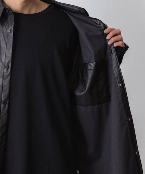 VEIN （ヴェイン）の「シンセティックレザー L/Sシャツ / SYNTHETIC LEATHER L/S SHIRT（シャツ/ブラウス・メンズ・ブラック/ブラウン・1/3/2）」の11枚目の写真