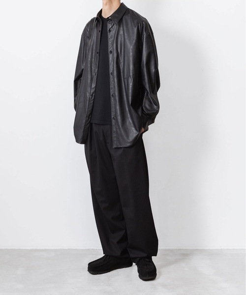 VEIN （ヴェイン）の「シンセティックレザー L/Sシャツ / SYNTHETIC LEATHER L/S SHIRT（シャツ/ブラウス・メンズ・ブラック/ブラウン・1/3/2）」の10枚目の写真