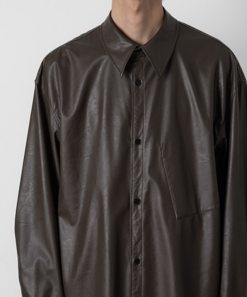 未使用品 ヴェイン VEIN 21AW シンセティックレザー シンセティックレザー L/Sシャツ / SYNTHETIC LEATHER L/S SHIRT