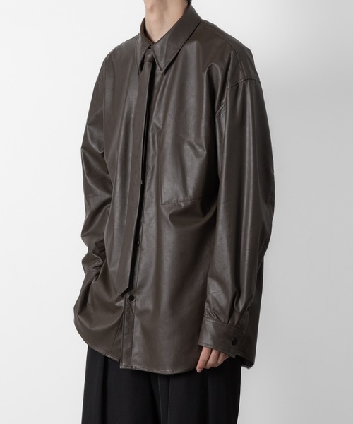 セオリーリュクス　ELBEY LIGHT LEATHERライトレザーシャツ　ML Liugoo Leathers 本革 メッシュレザーTシャツ メンズ