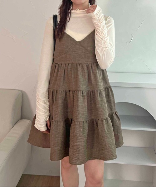 apres jour clair(アプレジュールクレア)の「【apres jour clair】レース切り替えキャミチュニック【ZOZOTOWN限定アイテム】(キャミソール・レディース・モカ/ボルドー/ブラウン系その他・X-LARGE/フリー)」の4枚目の写真