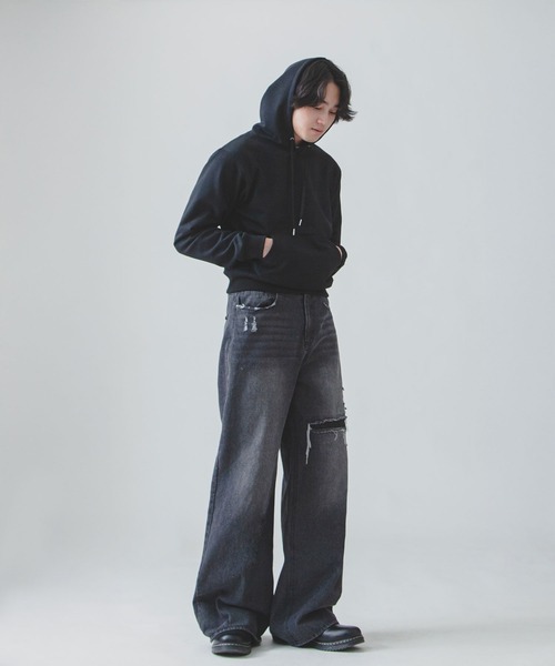 セール】【White Line】 バギー ストレート ダメージ デニム（デニム