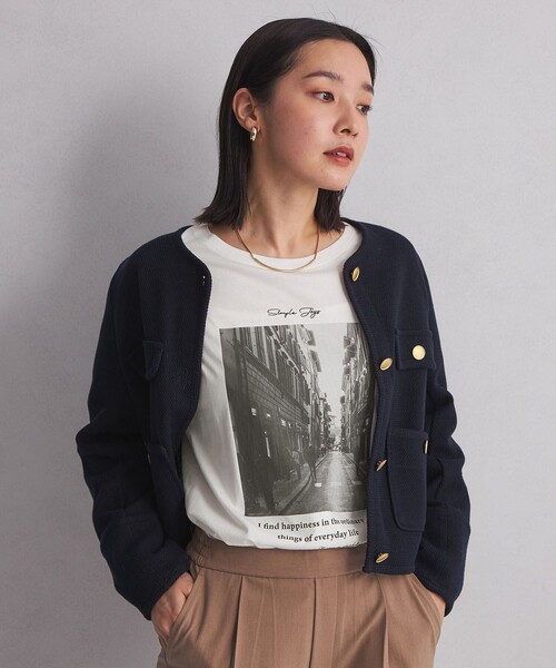 green label relaxing(グリーンレーベルリラクシング)の「<at ease>フォトプリント カットソー(Tシャツ/カットソー・レディース・ホワイト/ダークグレー・FREE)」の7枚目の写真