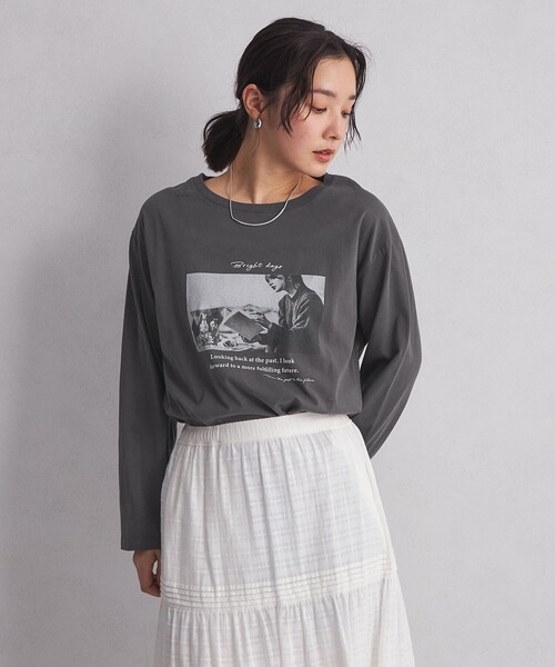 green label relaxing(グリーンレーベルリラクシング)の「<at ease>フォトプリント カットソー(Tシャツ/カットソー・レディース・ホワイト/ダークグレー・FREE)」の15枚目の写真